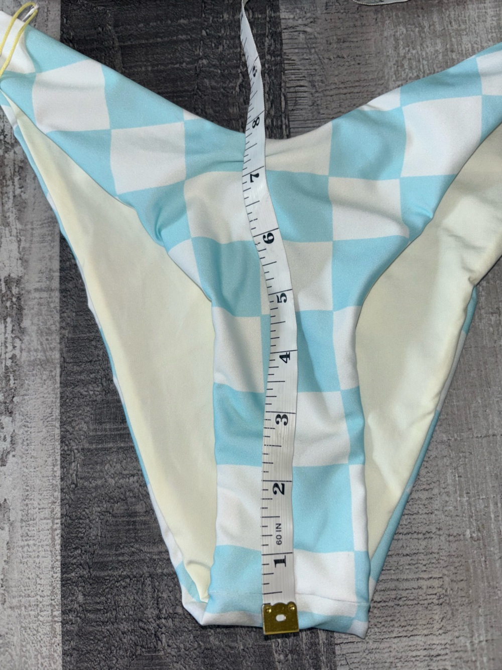 🍒NEW Maaji Bryn Light Blue Check Cherry Bandeau Bikini Set - Picture 5 of 9
